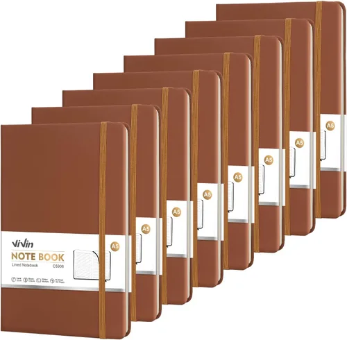 Miniatura 10 de ViVin Cuadernos rayados para trabajo, 192 páginas, tamaño mediano de 5.5 x 8.3 pulgadas, con rayas universitarias, cuadernos A5 de tapa dura