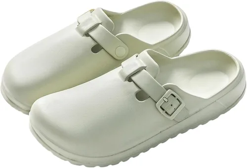 Miniatura 15 de Zuecos de jardín para mujer, zapatos cómodos de EVA sin cordones, bonitos zuecos impermeables impresos para enfermeras, hogar, exteriores, cocina