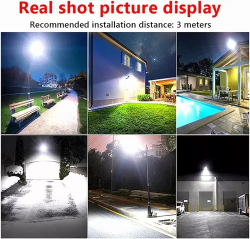 Miniatura 5 de ikaufen 80000LM 8500K Luz solar LED de calle 800 W, luces comerciales al aire libre, impermeables, de alto brillo LED, del atardecer al amanecer