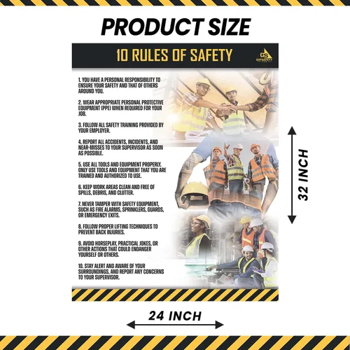 Miniatura 2 de GotSafety Póster de seguridad en el lugar de trabajo, 24 x 32 pulgadas, directrices claras para un entorno de trabajo seguro y saludable, carteles