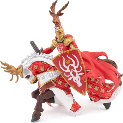 Miniatura 9 de Papo Figura de la era medieval, caballero ciervo rojo