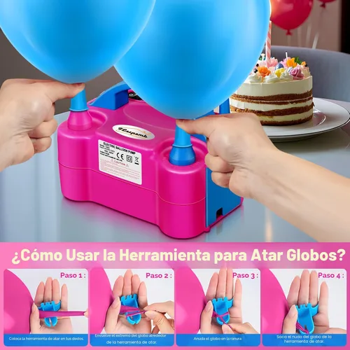 Miniatura 5 de FLSEPAMB Bomba de globo, bomba eléctrica de globo, boquilla doble portátil, bomba de aire eléctrica para globos, 110 V 600 W, inflador eléctrico
