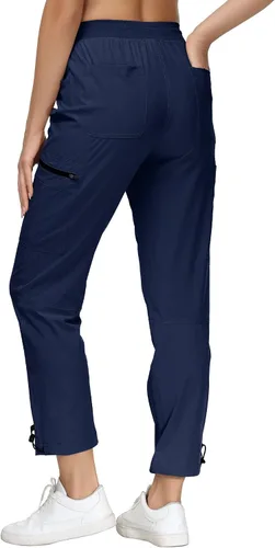 Miniatura 3 de MoFiz Pantalones de senderismo para mujer, ligeros, de secado rápido, con bolsillos con cremallera
