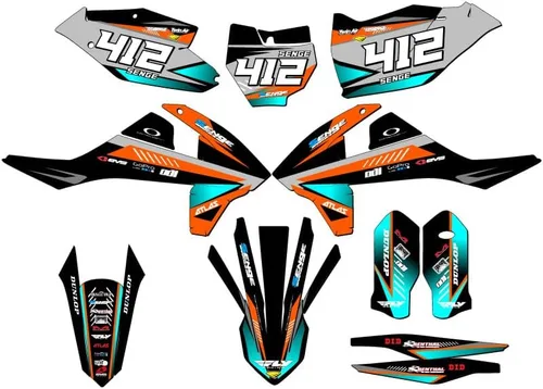 Miniatura 6 de Kit de base gráfica SXF Surge Black Senge 2016-2018 compatible con KTM