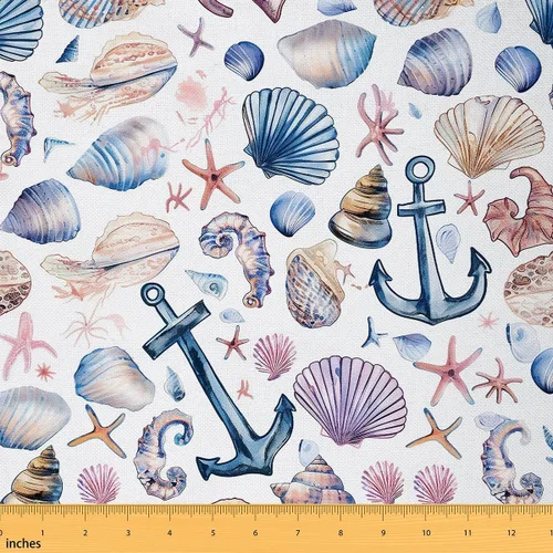 Miniatura 18 de jejeloiu The Yard, tela para tapicería de concha de mar para sillas, tela decorativa hawaiana de verano para exteriores, tela impermeable