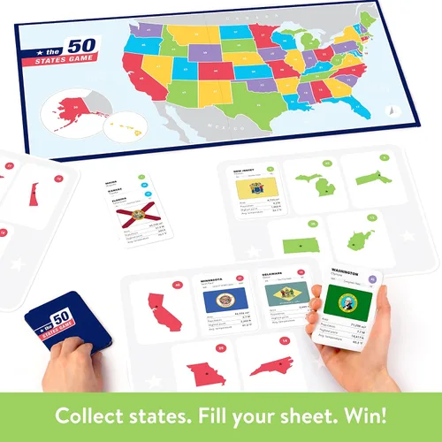 Miniatura 2 de The 50 States Game - Juego de mesa de geografía de EE. UU. - Juego educativo para niños y adultos - Aprendizaje divertido para niños y niñas