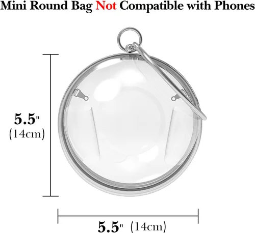 Miniatura 5 de Round Ball Clear Purse, Small Acrylic Box Evening Clutch Bag, Not Compatible with Phone