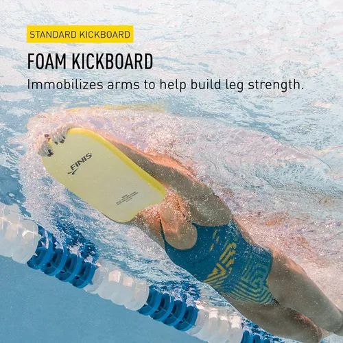 Miniatura 2 de FINIS Tabla de espuma para entrenamiento de natación, fortalece las piernas, espuma EVA suave, agarre cómodo, color amarillo