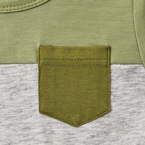 Miniatura 13 de Ropa para bebé niño pequeño, trajes de verano de manga corta, camiseta de retazos y pantalón con bolsillo, conjunto de 2 piezas, 12 meses a 4 años