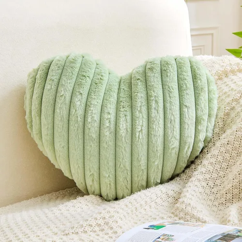Miniatura 10 de XVTRU Almohadas de corazón verde salvia, bonita almohada decorativa de corazón, almohadas decorativas en forma de corazón para cama, almohadas