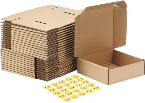 Miniatura 57 de MEBRUDY Cajas de envío de 4 x 4 x 2 pulgadas, paquete de 100 unidades, pequeñas cajas de cartón corrugado para enviar por correo, embalaje de Marrón