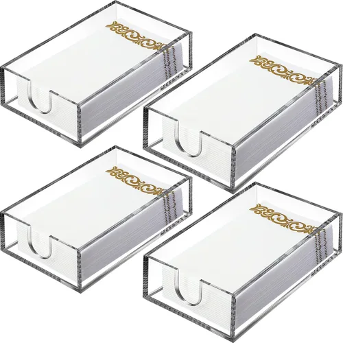 Layhit Paquete de 4 soportes para toallas de papel acrílico, dispensador de servilletas de baño, servilletas de baño, soporte desechable para