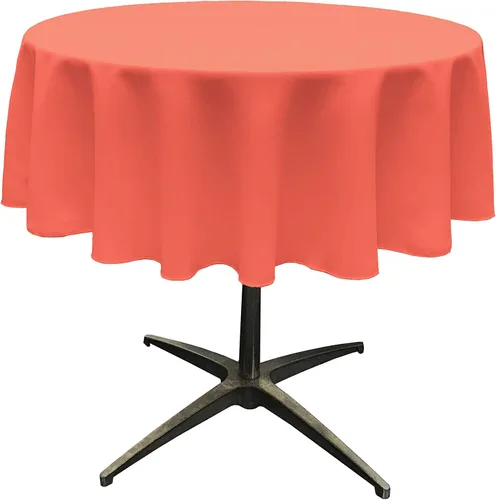 Miniatura 134 de LA Linen - Mantel redondo lavable de popelina de poliéster, resistente a manchas y arrugas, 51", mantel de tela para comedor, cocina, fiesta, Negro