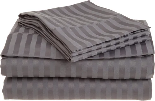 Miniatura 5 de Top Split Queen Sheets-Black Stripe-800 TC sábanas de cama 100% algodón egipcio, parte superior Split Head Queen Sábanas Sets para camas ajustables