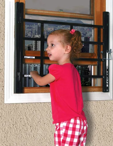 Miniatura 6 de Segal Store 4748 protector de seguridad para ventana para niños, ajustable, fijo, evita caídas accidentales, se incluyen tornillos resistentes a