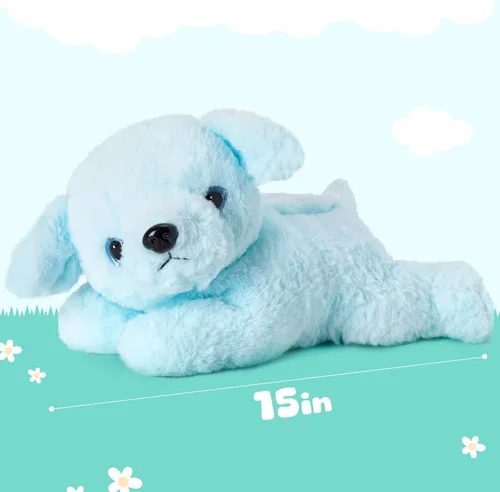 Miniatura 3 de Glow Guards - Cachorro de peluche azul, de 15 pulgadas, musical, suave, con luces ledes nocturnas, para Navidad, Día del Niño y cumpleaños.