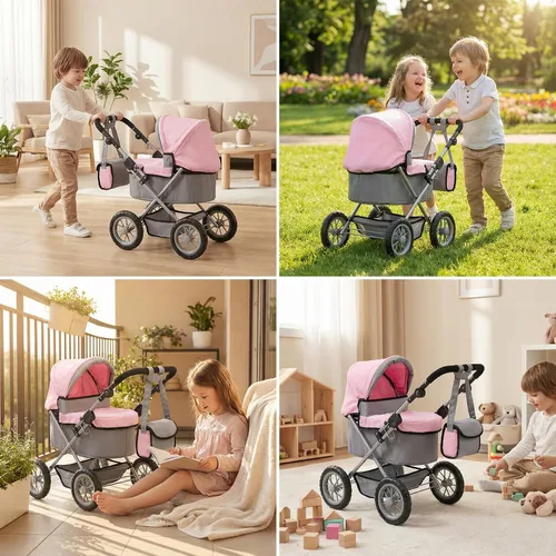 Miniatura 3 de Anano - Cochecito de muñeca de bebé, organizador de viaje para bebé, juguete de juguete, cochecitos de muñecas para niñas, accesorios de muñecas