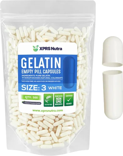 Miniatura 40 de XPRS Nutra Cápsulas vacías de tamaño 3 – 1000 cápsulas vacías de gelatina – Pastillas de relleno de cápsulas de bricolaje – Cápsulas de gel de Rojo