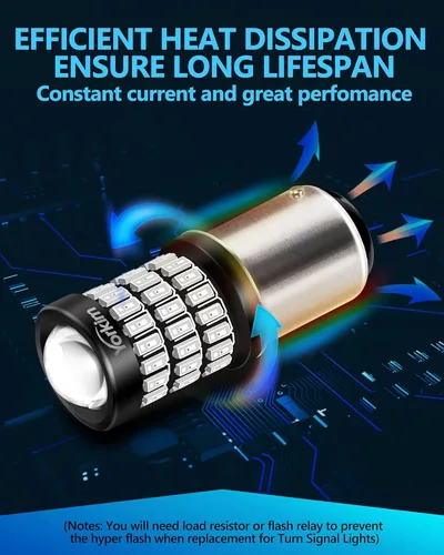 Miniatura 6 de Yorkim Bombillas LED 1157 brillantes rojas, bombilla de freno 1157, 9-30 V, 1157 2057, 2357, 7528, BAY15D, bombilla LED con proyector de repuesto