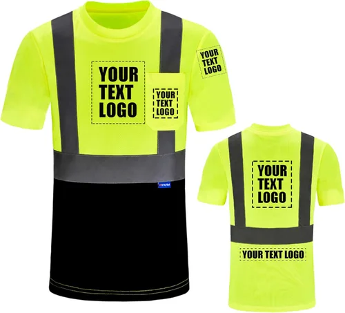 Miniatura 9 de A-SAFETY Camisa de seguridad, camiseta de trabajo de alta visibilidad, manga larga y corta, clase 3 (XS-6XL)