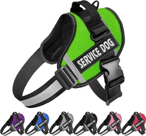 Miniatura 13 de JSXD - Arnés para perro, sin tirones, con asa ajustable, para exteriores, chaleco de nailon reflectante 3M, fácil control del perro, para perros