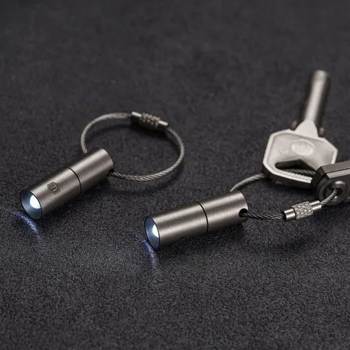 Miniatura 8 de KeyUnity Clip de llavero de titanio KM01, linterna de llavero KF00 y paquete de anillo D KA17