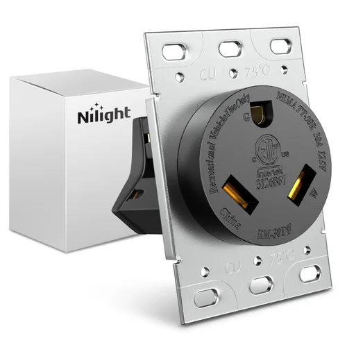 Miniatura 11 de Nilight Caja de Salida de Energía para RV de 30AMP, Receptáculo NEMA TT-30R de 125V, Servicio Pesado, Preperforado, Listado ETL, Caja Cerrada Caja