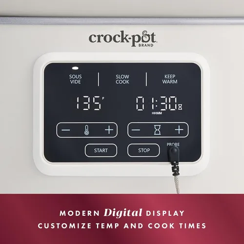 Miniatura 5 de Crock-Pot Olla de cocción lenta programable de 6 cuartos con Sous Vide, leche de avena