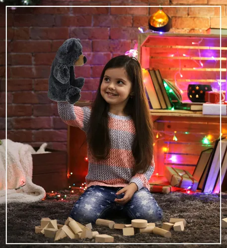 Miniatura 4 de DolliBu - Marioneta de peluche de oso negro, súper suave, juguetes de peluche de animales salvajes para niños y adultos, lindo oso de peluche negro