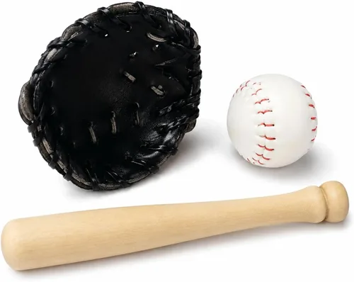 LOGOFUN Miniatures Sports Baseball Kits Mini Bate de Bate de Béisbol Juguete Miniatura Bate de Béisbol Guante y Pelota para Accesorios de Casa de