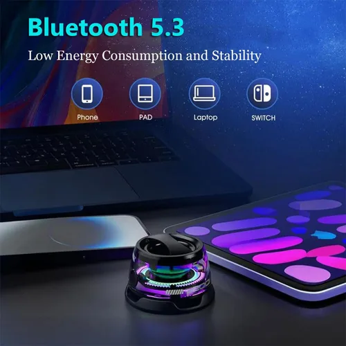 Miniatura 3 de Yaslayp Altavoz Bluetooth magnético multifuncional G200 con luz RGB, altavoz magnético inalámbrico impermeable para teléfonos, tabletas