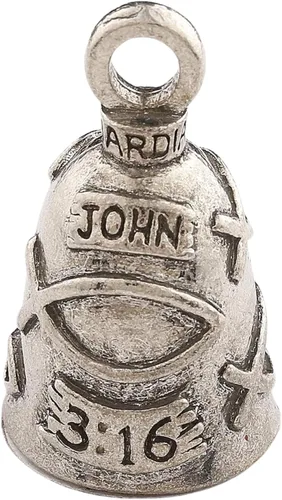 Miniatura 15 de Guardian Bell Campana religiosa de buena suerte con llavero y bolsa de regalo de terciopelo negro Campana de motocicleta Peltre sin plomo