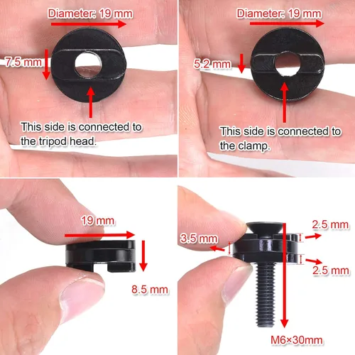 Miniatura 3 de Adaptador de tornillo convertidor de abrazadera de liberación rápida Arca-Swiss para cámara compatible con cabezal de trípode de la serie Gitzo
