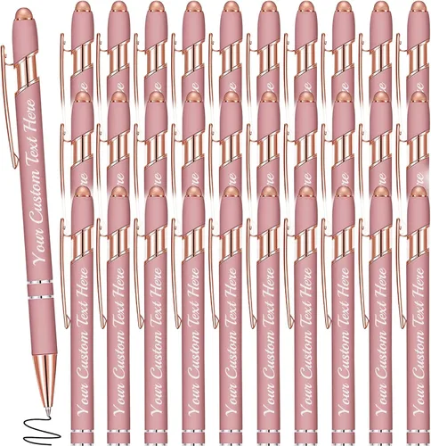 Miniatura 31 de Bolígrafos personalizados con lápiz óptico y grabado gratis, bolígrafos personalizados para negocios, graduación, aniversarios (hasta 500 unidades)