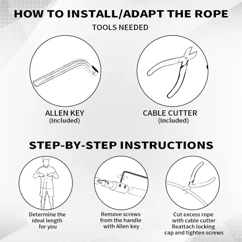 Miniatura 7 de Hererope - Cuerdas de saltar con peso para hombres y mujeres, cuerda de saltar de 1/2 libra con rodamiento de bolas, agarre antideslizante, cable