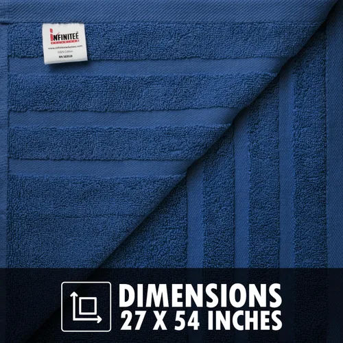 Miniatura 7 de Infinitee Xclusives Juego de 2 toallas de baño de lujo 100% algodón (27 x 54 pulgadas), suaves, absorbentes, de secado rápido, toallas perfectas
