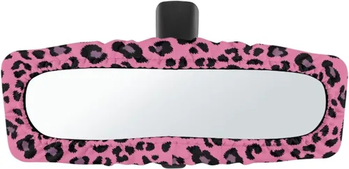 Miniatura 17 de Funda para espejo retrovisor de automóvil con estampado de vaca negro, protector de espejo retrovisor automático elástico