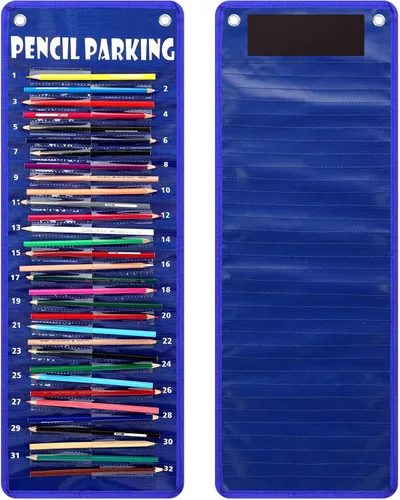 Miniatura 14 de Sabary - Organizador de bolsillo para lápices, dispensador de lápices con gráfico, soporte de bolsillo para lápices en nylon con ojales y tira