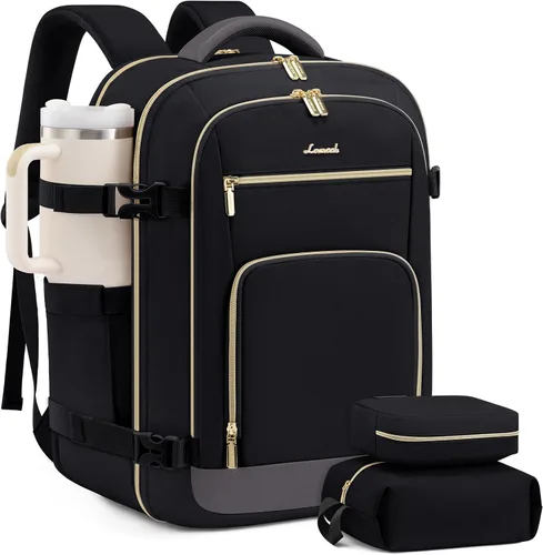 Miniatura 25 de LOVEVOOK Mochila de viaje para mujer y hombre, Beige, Mochilas de viaje