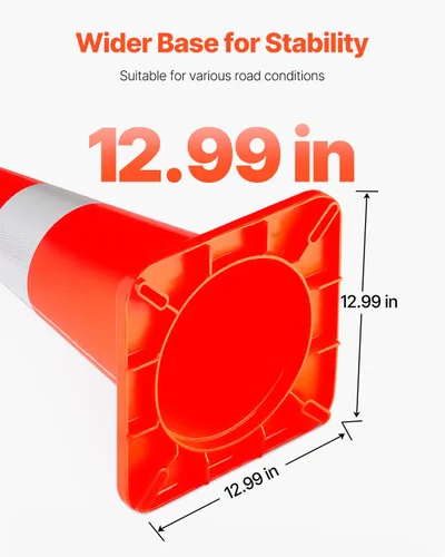 Miniatura 5 de VEVOR Conos de Seguridad, 6 x 28" Conos de Tráfico, Conos de Construcción Naranja de PVC, 2 Collares Reflectantes Conos de Tráfico con Base