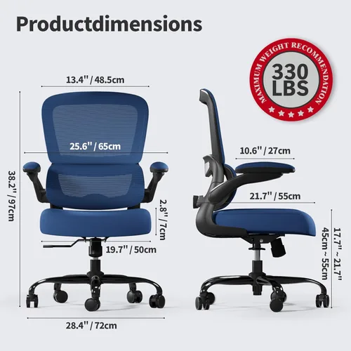 Miniatura 2 de TRALT Silla de oficina – Silla de escritorio ergonómica con soporte lumbar ajustable, silla de computadora de malla, sillas ejecutivas para oficina