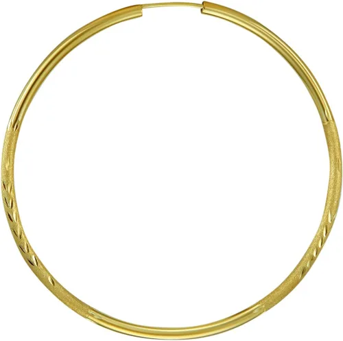 Miniatura 3 de Aretes de aro sin fin de oro amarillo de 14 quilates, 0.079 in de grosor, 8 tamaños diferentes disponibles