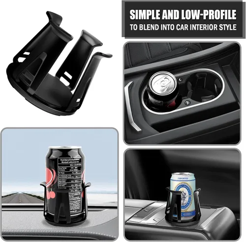 Miniatura 7 de 2 piezas de insertos para portavasos de coche con brazo de sujeción adaptativo, insertos autoadhesivos para portavasos de coche con soporte