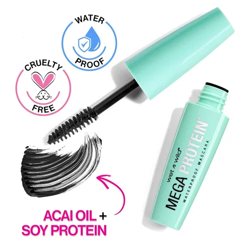 Miniatura 2 de wet n wild Máscara impermeable Mega Protein, muy negra, 0.21 onzas, C154A