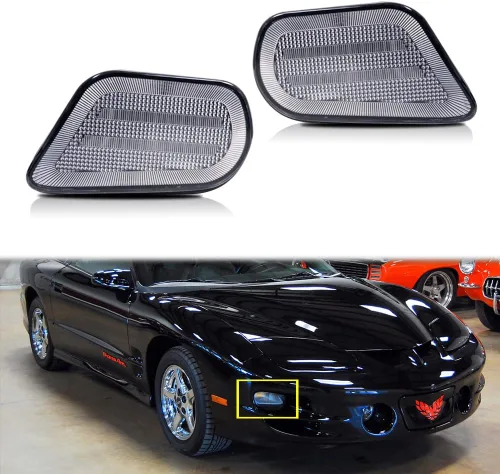 Miniatura 11 de Kit de luces laterales con lente transparente ámbar/roja LED compatible con Pontiac Firebird Trans Am 1998-2002, reemplaza las luces laterales OEM