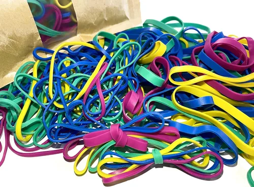 Bandas de goma, tamaño 32 (3 x 1/8 pulgadas), banda de goma sin látex de colores fuerte elástica #32 banda de goma a granel para oficina, banda