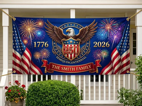Miniatura 18 de Love Signal Bandera de Estados Unidos personalizada con el 250 aniversario, bandera estadounidense personalizada con imagen, decoración patriótica