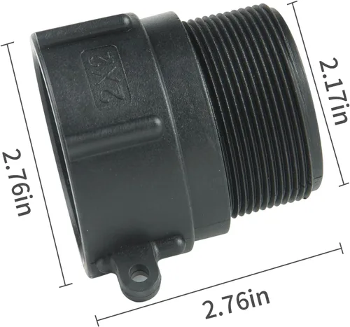 Miniatura 3 de IBC - Adaptador de accesorios de bolsa de 2 pulgadas, rosca gruesa de contrafuerte hembra x 2 pulgadas, rosca macho NPT para tubería, conector