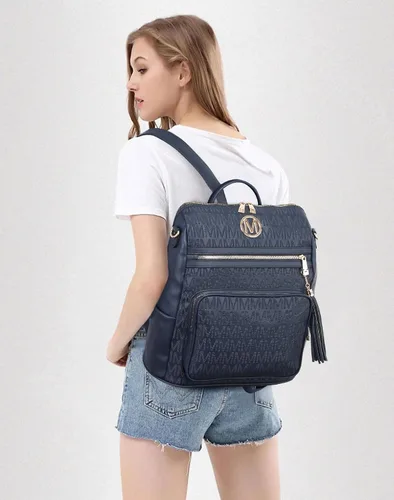 Miniatura 38 de MKP COLLECTION Mochila de moda para mujer, bolsa convertible grande para mujer, mochila de viaje, bolsa de hombro, juego de 2 piezas con borla, Beige