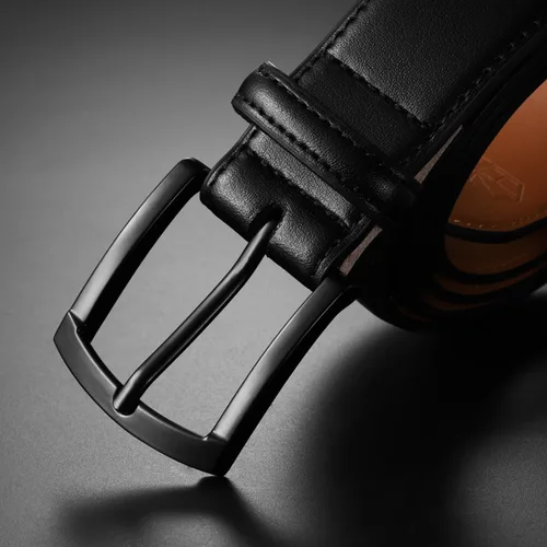 Miniatura 3 de Zitahli Cinturón para hombre, paquete de 2 unidades, diseño de cinturón de cuero para trabajo, negocios y pantalones de golf casuales, accesorios